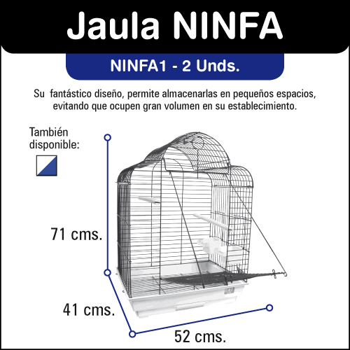 NINFA JAULA AZUL/BLANCA